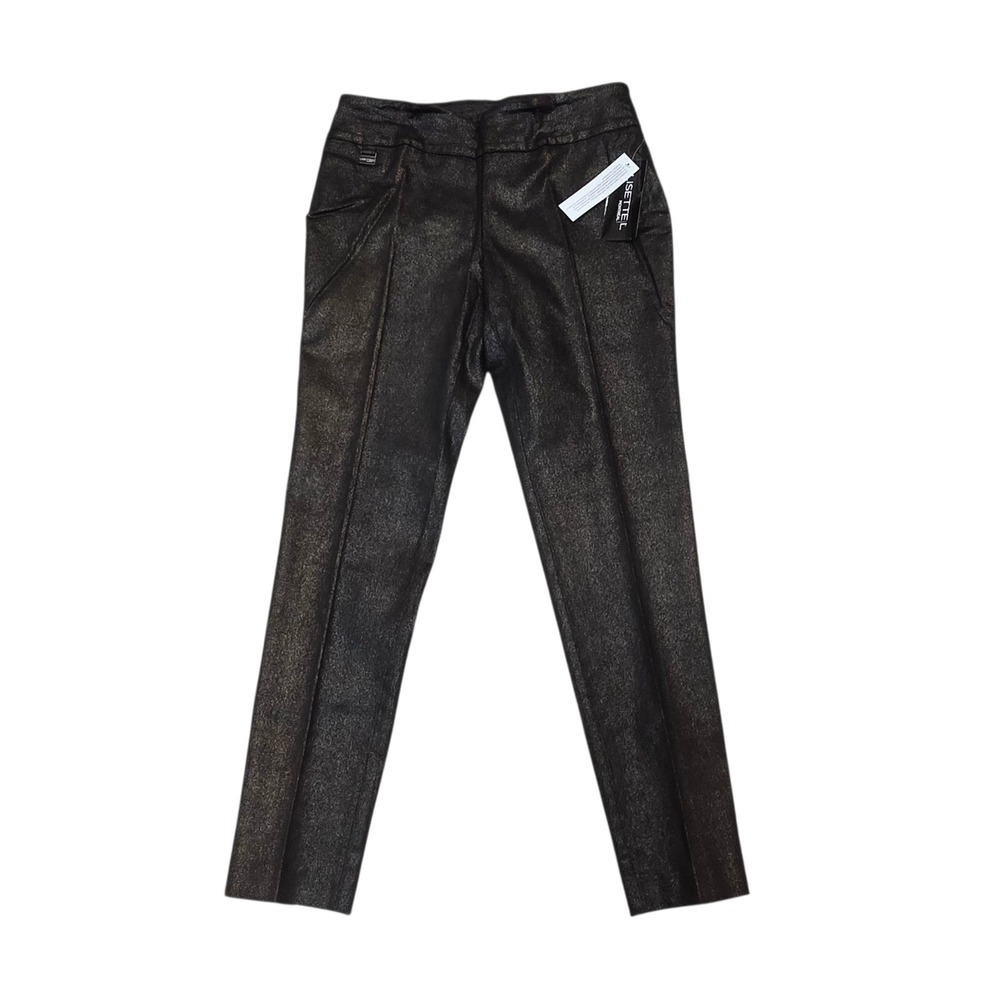 NWT Lisette L Montreal Size 12 Black Metallic Fit to Flatter Ankle Pants 19444